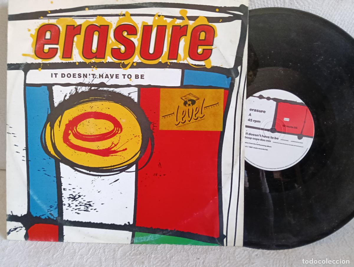 Discos de vinilo: ERASURE It Doesn't Have To Be Maxi como NUEVO .Ver titulos y dem&aacute;s informaci&oacute;n en fotos.Pedido m&iacute;nim