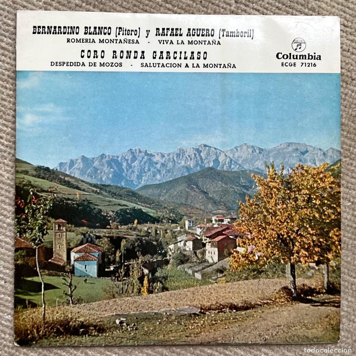 Discos de vinilo: Bernardino Blanco (Pitero) y Rafael Ag&uuml;ero (Tamborilero). Coro Ronda Garcilaso (M&uacute;sica de Cantabria)