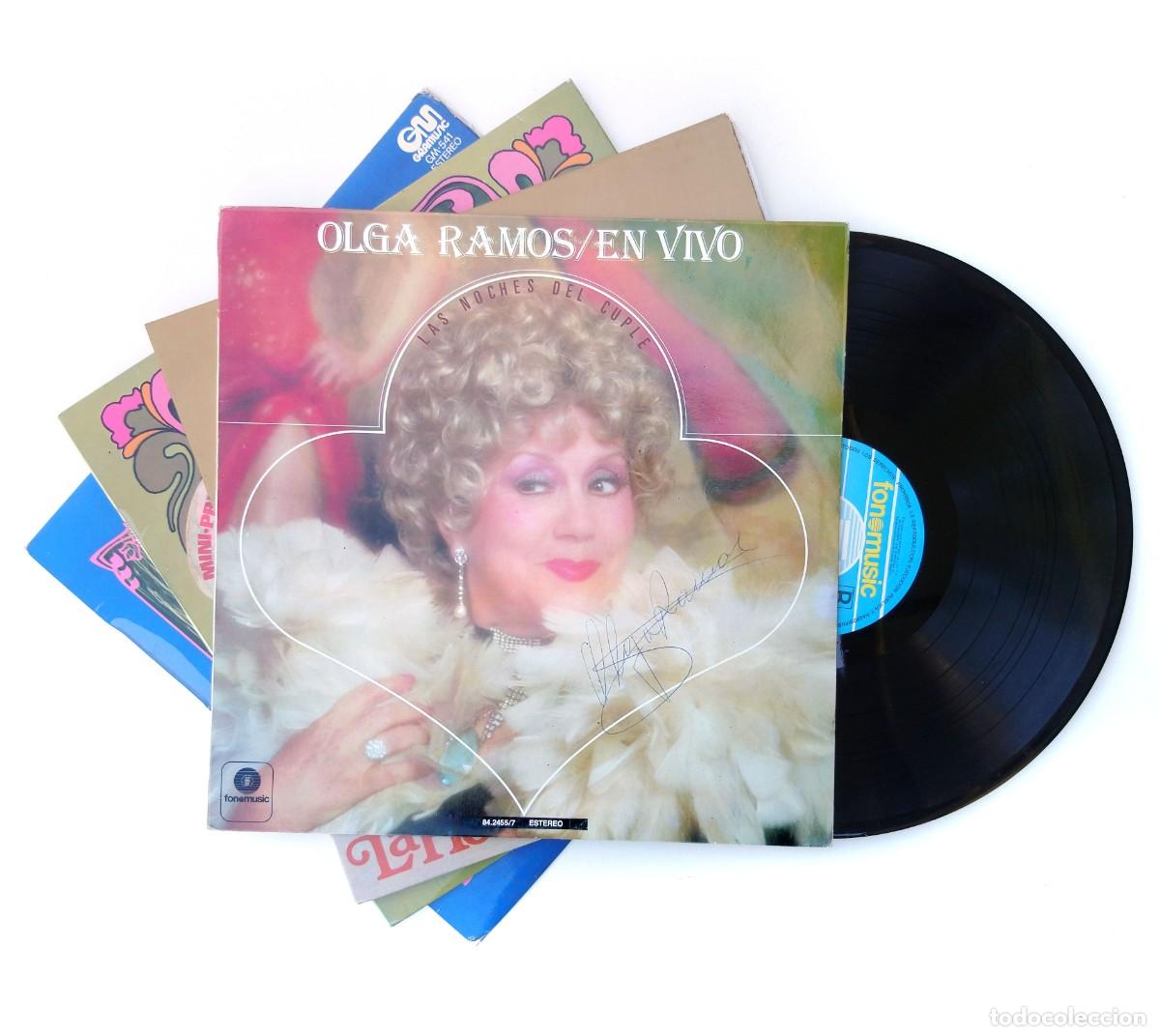 Discos de vinilo: OLGA RAMOS FiRMADO Lote 4 LP en vivo las noches del cuple la hora de recuerdos picarescos