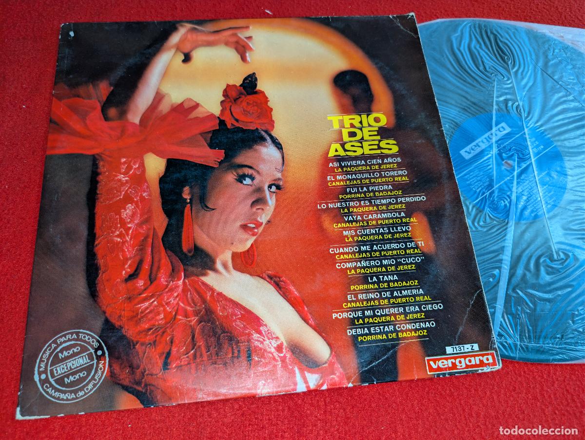Discos de vinilo: TRIO DE ASES Paquera de Jerez+Canalejas Puerto Real+Porrina de Badajoz LP 1966 Vergara