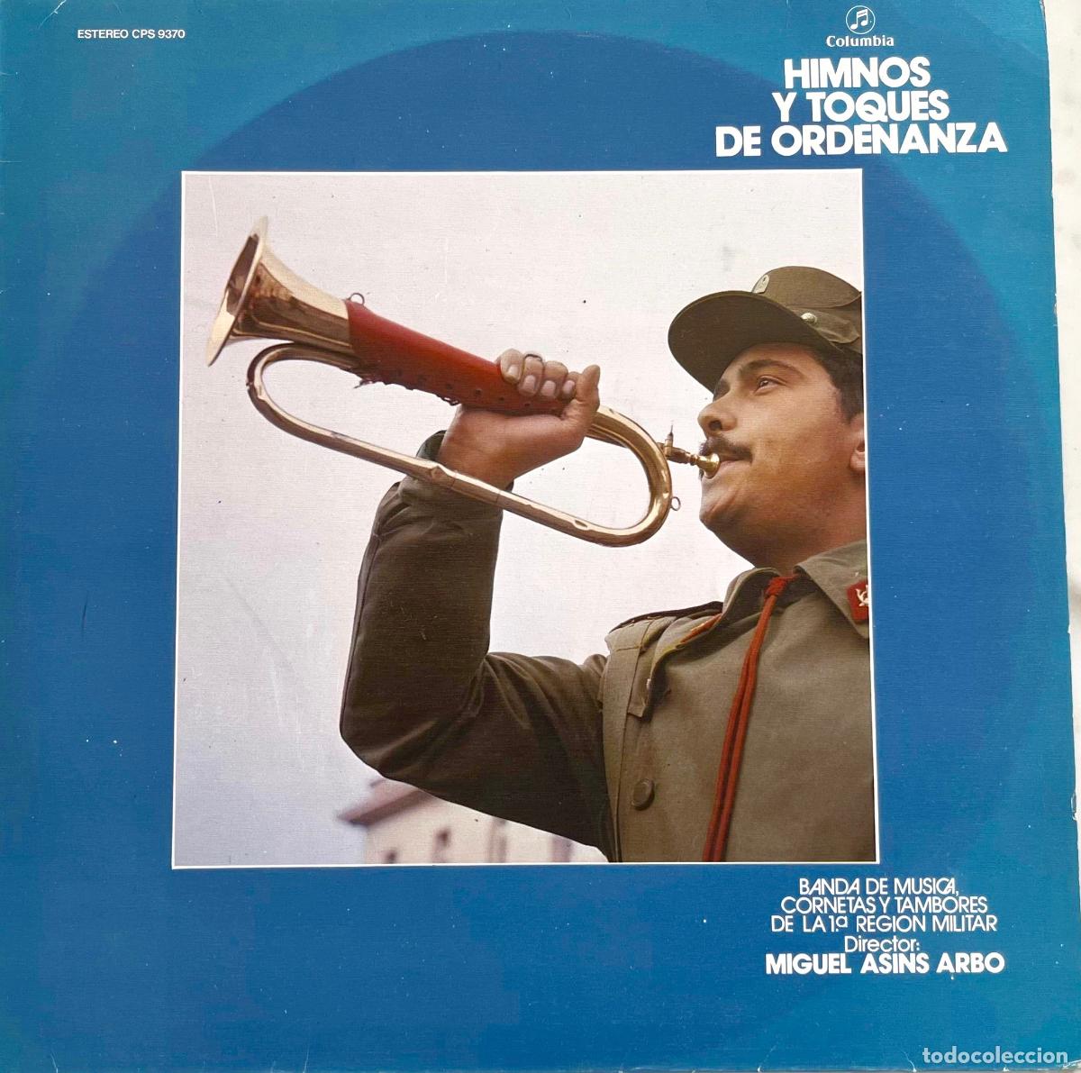 Disques de vinyle: HIMNOS Y TOQUES DE ORDENANZA. BANDA CORNETAS Y TAMBORES 1&ordf; REGION MILTAR. ASINS ARBO. LP 1980