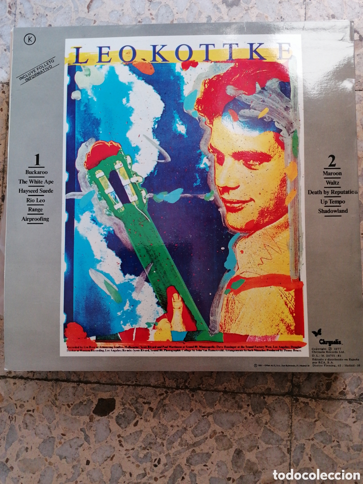 Discos de vinilo: LP LEO KOTTKE BUCKAROO 1981 ESPA&Ntilde;A - Foto 2