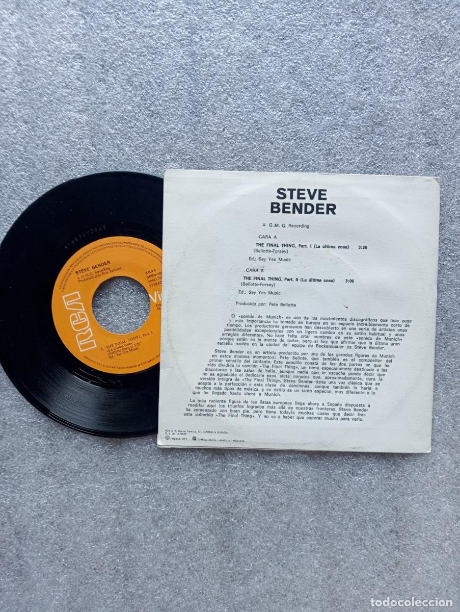 Discos de vinilo: Steve Bender - The Final Thing Part 1 & 2 (7&rdquo;) 1977 - Foto 2