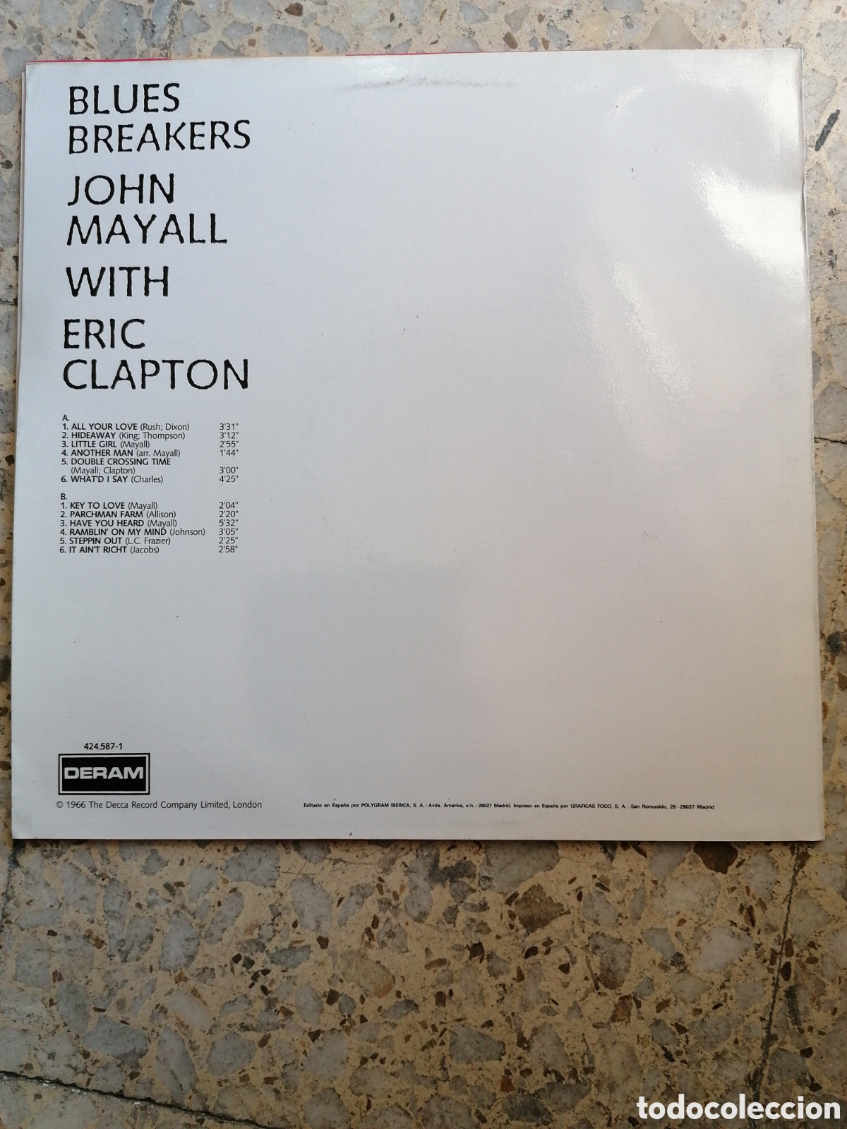 Discos de vinilo: LP BLUES BREAKERS JOHN MAYALL ERIC CLAPTON 1989 - Foto 2