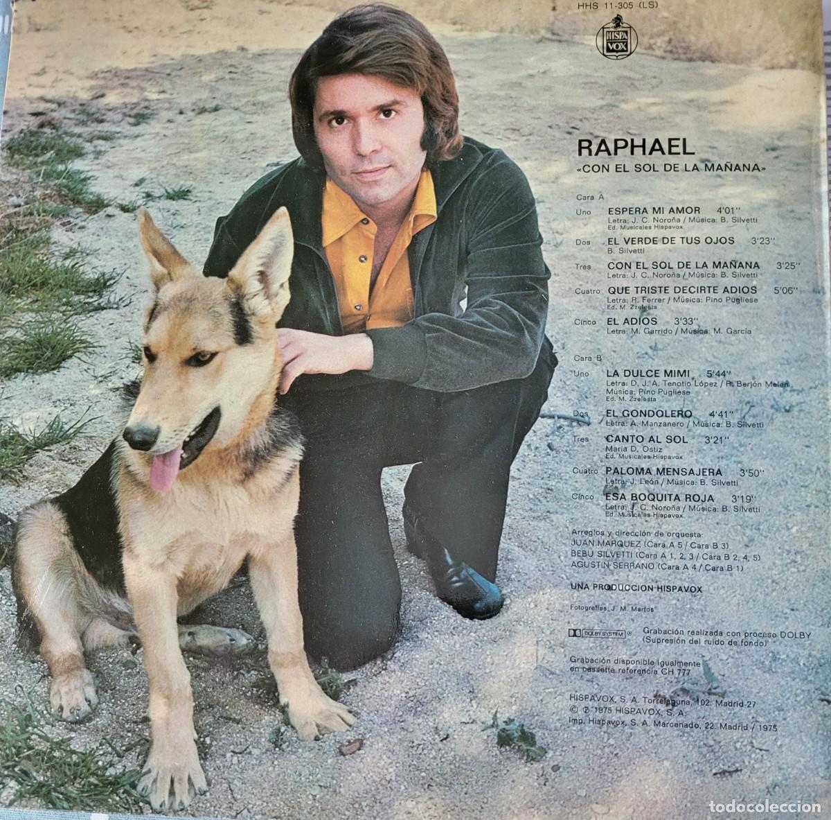 Discos de vinilo: Raphael Lp sello Hispavox editado en Espa&ntilde;a a&ntilde;o 1975... - Foto 2