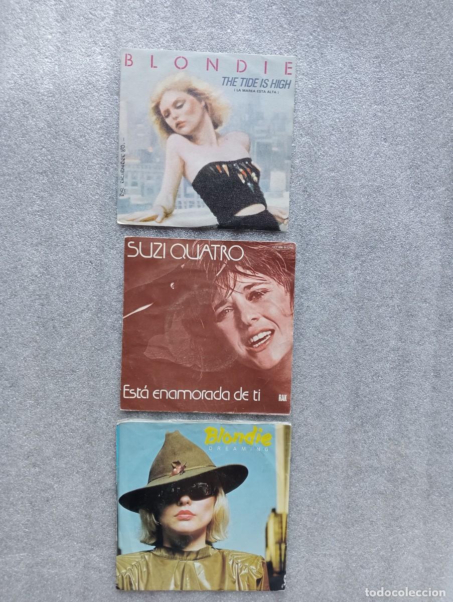 Discos de vinilo: lote de 3 singles de blondie y suzi quatro