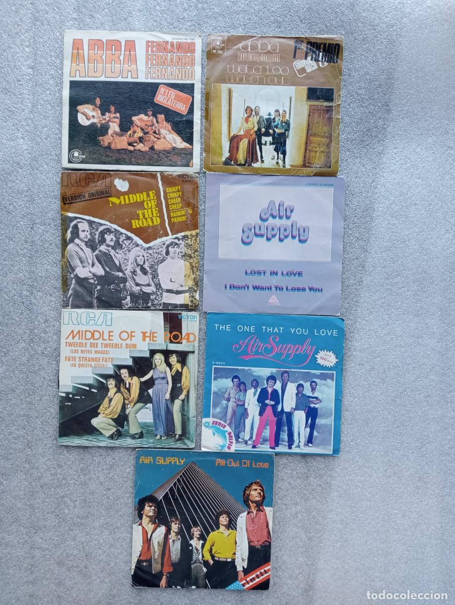Discos de vinilo: lote de 7 singles abba air supply