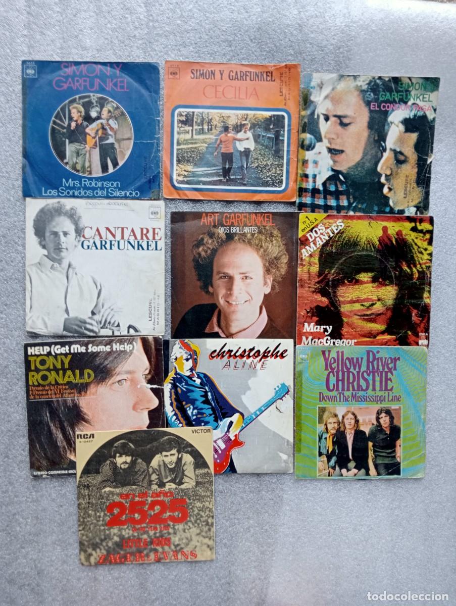 Discos de vinilo: lote de 10 singles simon y garfunkel varios artistas ver foto