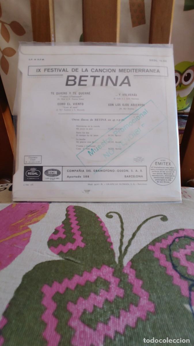 Discos de vinilo: BETINA-EP TE QUIERO Y TE QUERRE +3 - Foto 2