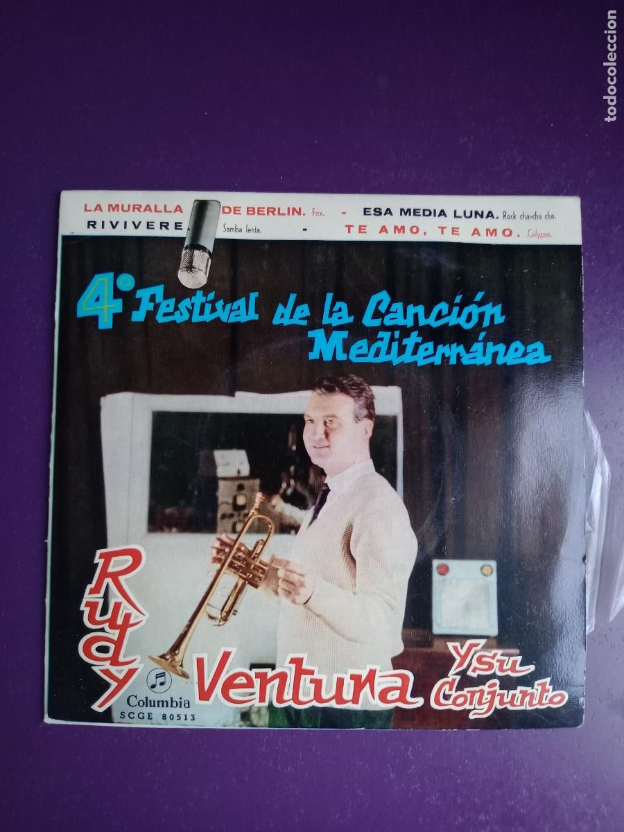 Discos de vinilo: Rudy Ventura Y Su Conjunto &ndash; 4&ordm; Festival De La Cancion Mediterranea - EP COLUMBIA 1962 - SIN USO