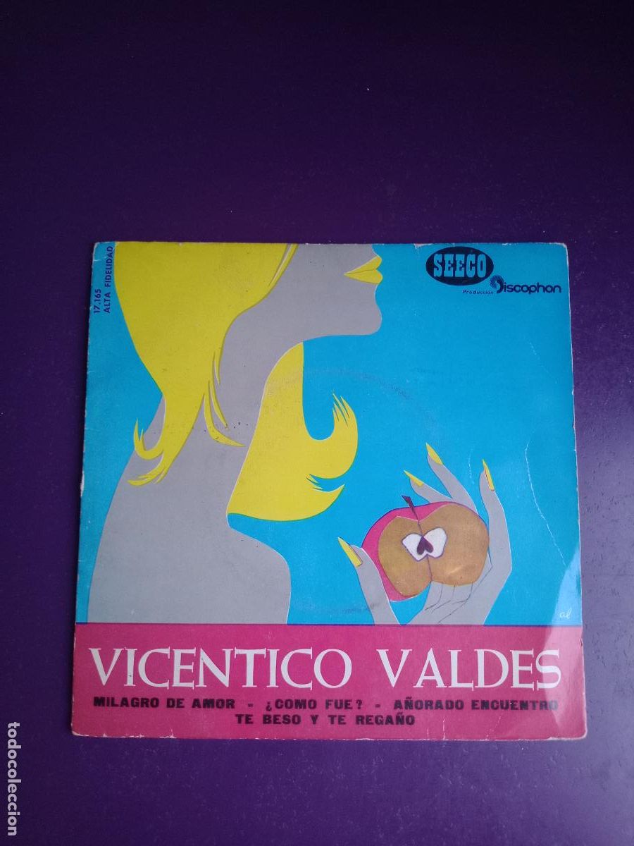 Discos de vinilo: Vicentico Vald&eacute;s &lrm;&ndash; Milagro De Amor +3 EP SEECO DISCOPHON 1961 - BOLERO LATIN - POCO USO