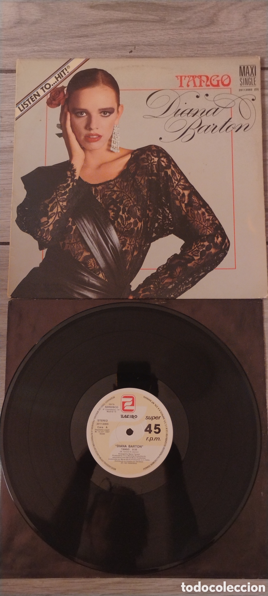 Discos de vinilo: DIANA BARTON-TANGO-MAXI-ZAFIRO/SPAIN-IB - Foto 2