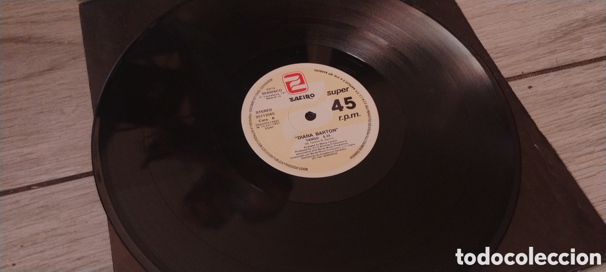 Discos de vinilo: DIANA BARTON-TANGO-MAXI-ZAFIRO/SPAIN-IB - Foto 3