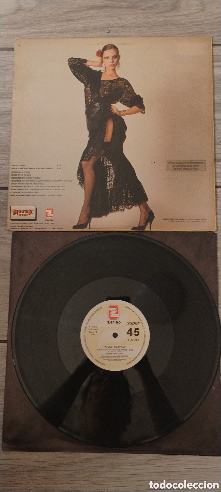 Discos de vinilo: DIANA BARTON-TANGO-MAXI-ZAFIRO/SPAIN-IB - Foto 4