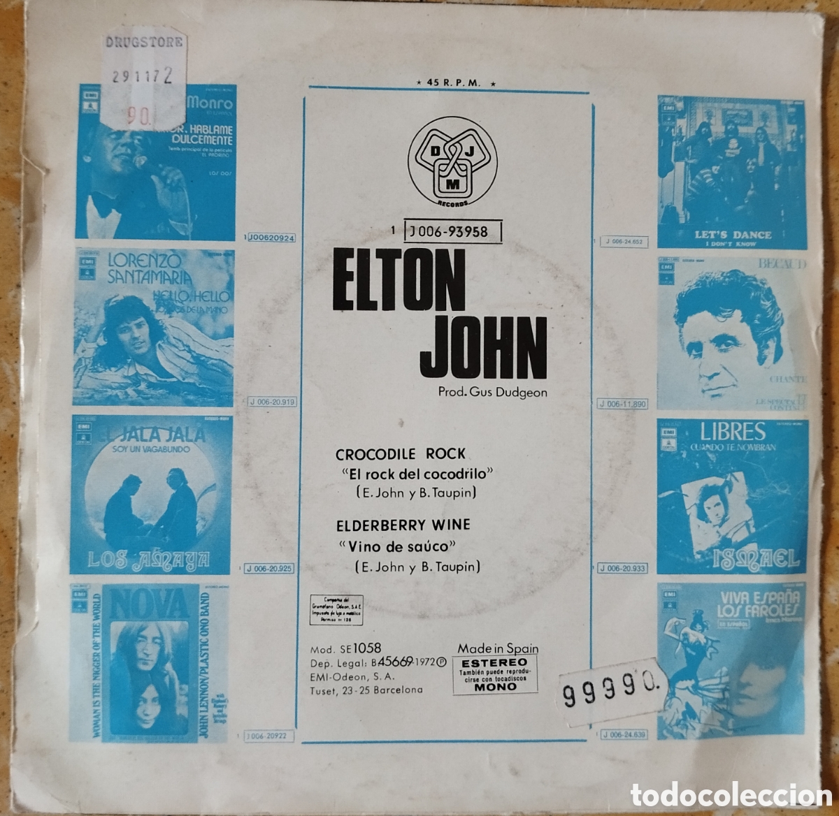 Discos de vinilo: Elton John - Crocodile Rock - single - Foto 2