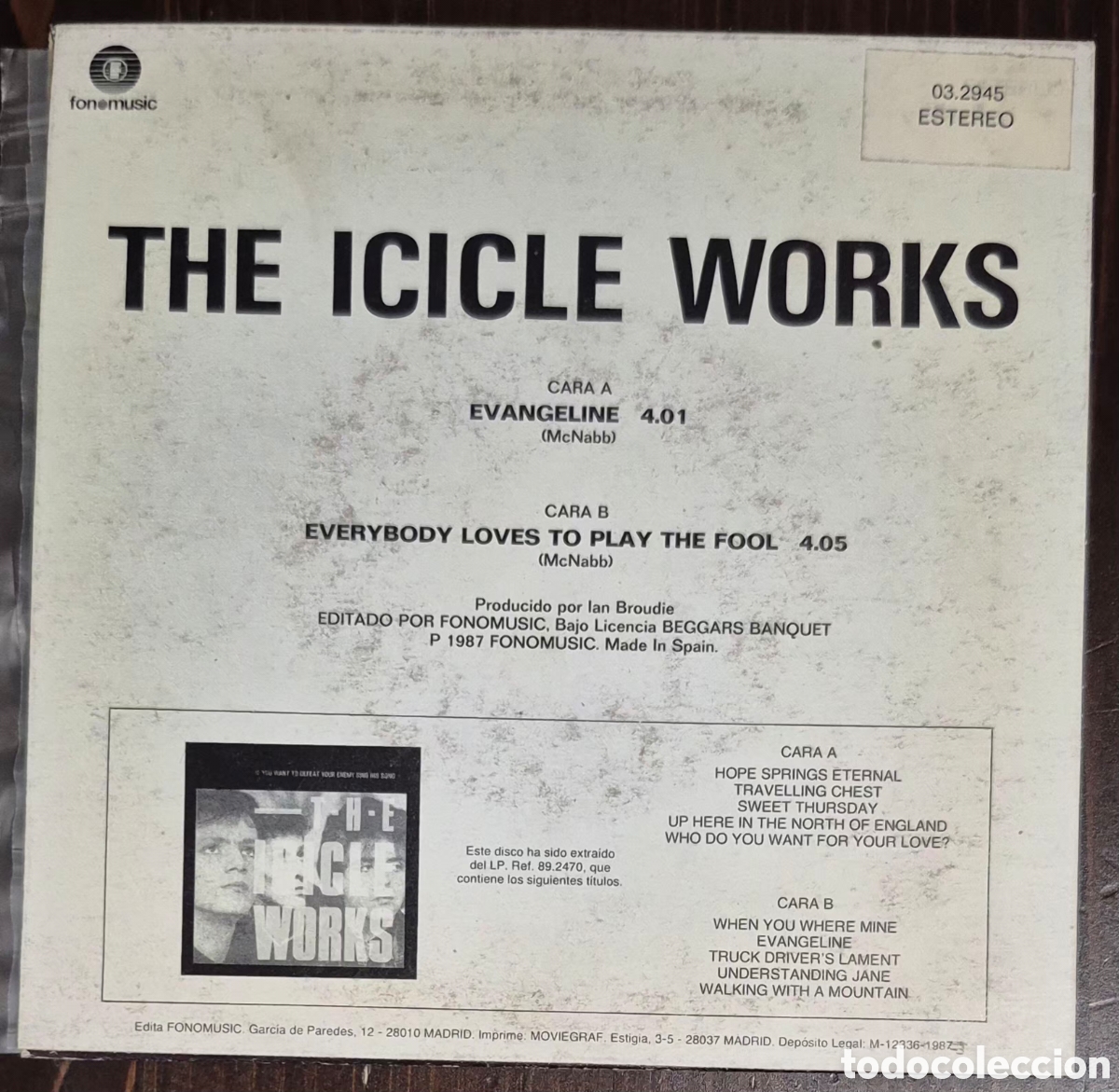 Discos de vinilo: SINGLE - THE ICICLE WORKS - EVANGELINE - 1987 ESPA&Ntilde;A - Foto 2