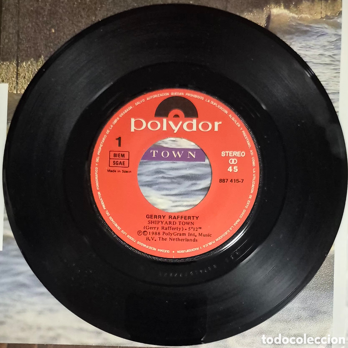 Discos de vinilo: SINGLE - GERRY RAFFERTY - SHIPYARD TOWN - 1988 ESPA&Ntilde;A - Foto 3