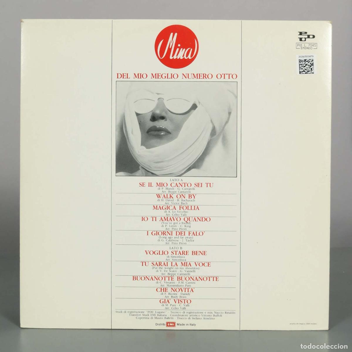 Discos de vinilo: LP. Del Mio Meglio Numero Otto - Mina - Foto 2