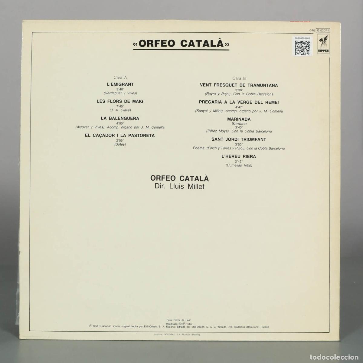 Discos de vinilo: LP. orfeo catala. millet. - Foto 2