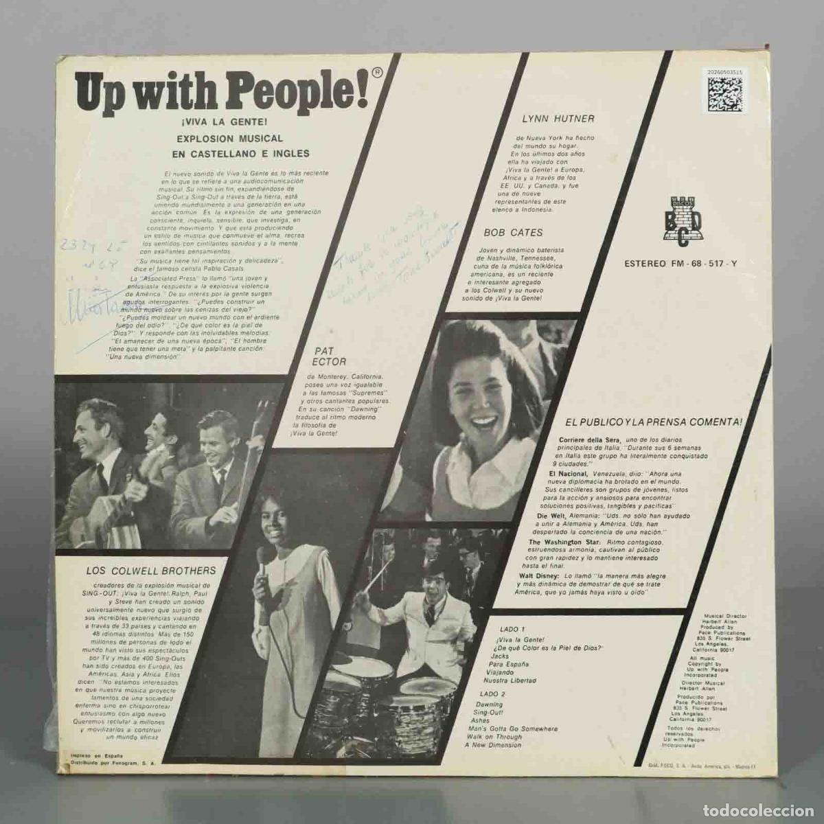 Discos de vinilo: LP. Up with People! &iexcl;Viva la Gente! - Foto 2