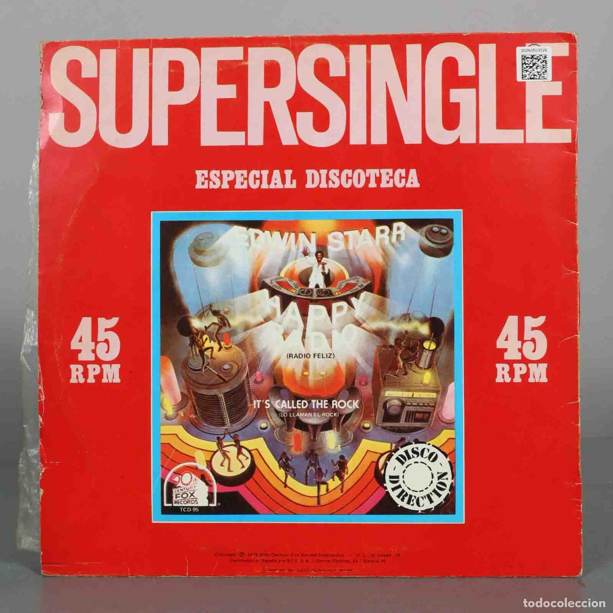 Discos de vinilo: MAXI-SINGLE. EDWIN STARR. HAPPY RADIO - Foto 2