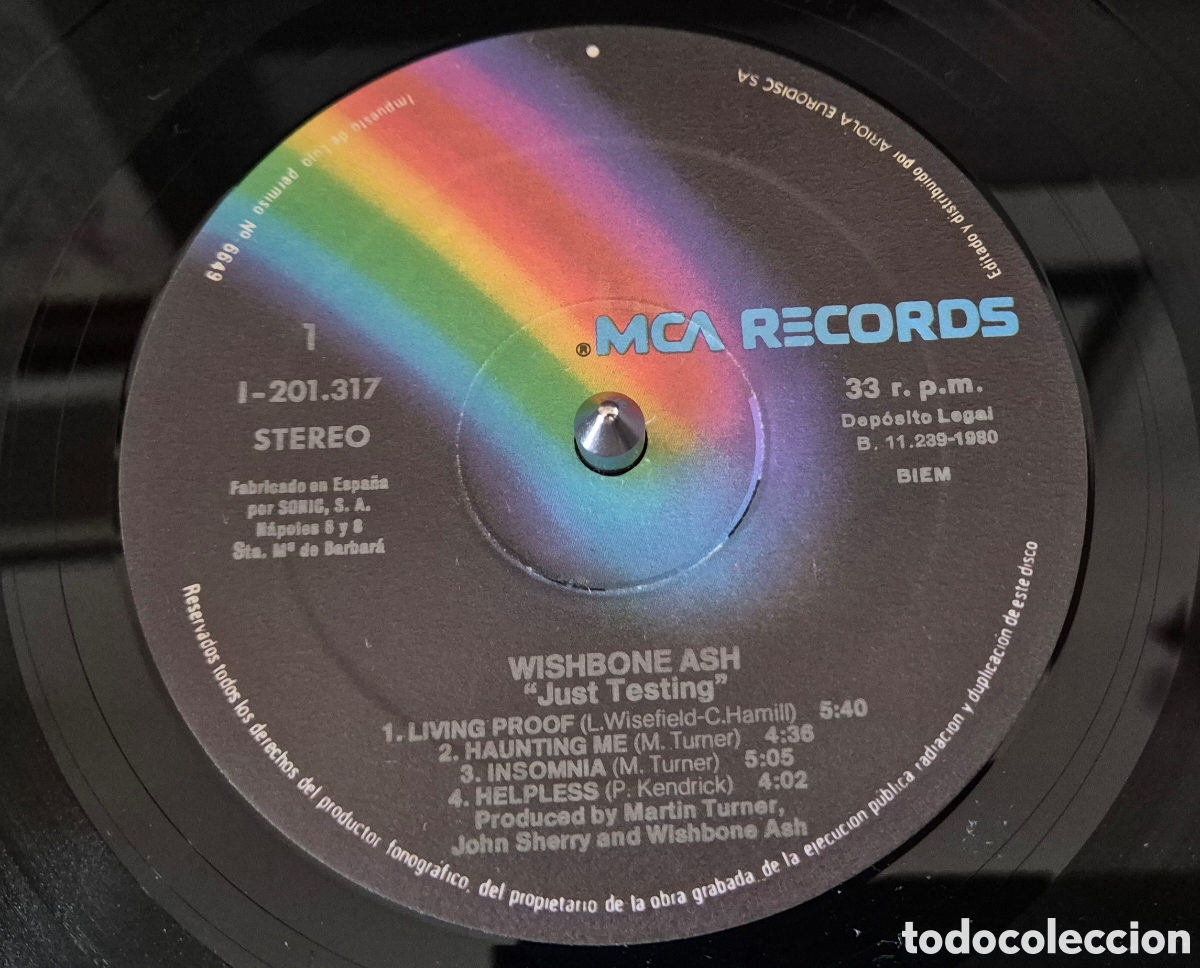 Discos de vinilo: Wishbone Ash &ndash; Just Testing Lp - Foto 6