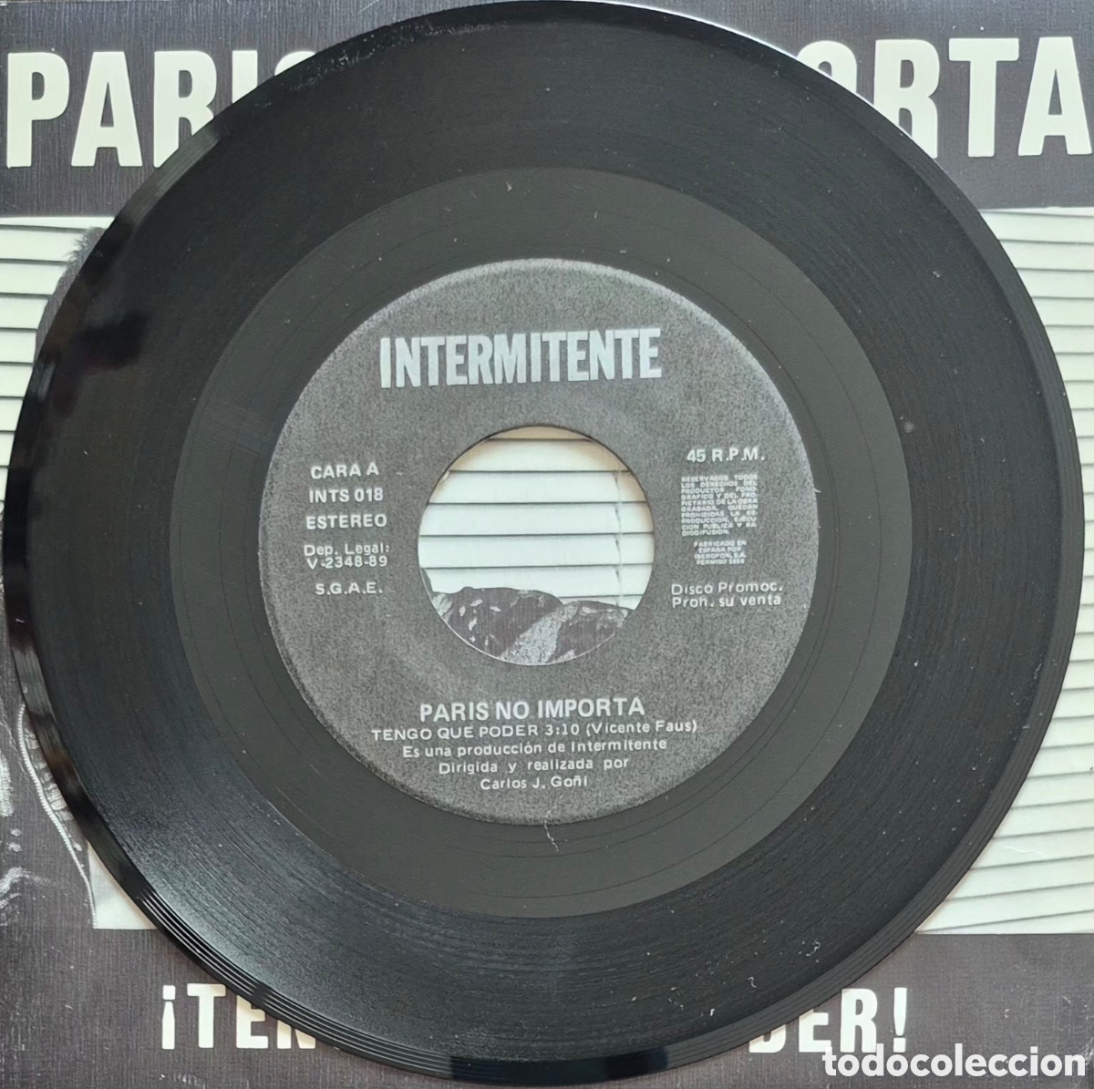 Discos de vinilo: SINGLE SIDED - PARIS NO IMPORTA - TENGO QUE PODER - 1989 ESPA&Ntilde;A (PROMO) - Foto 3