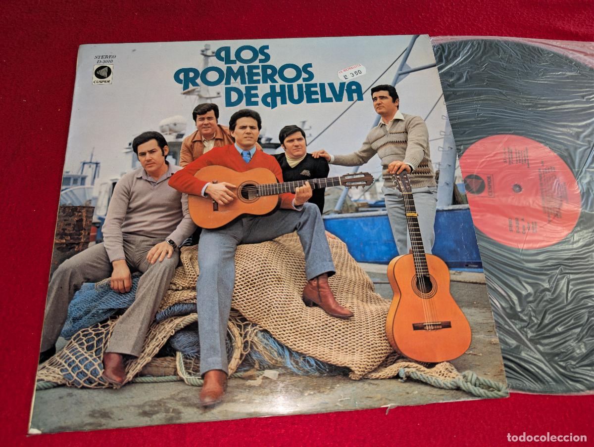 Discos de vinilo: LOS ROMEROS DE HUELVA Los romeros de Huelva Sevillanas y Rumbas LP 1982 Cuspide RARO