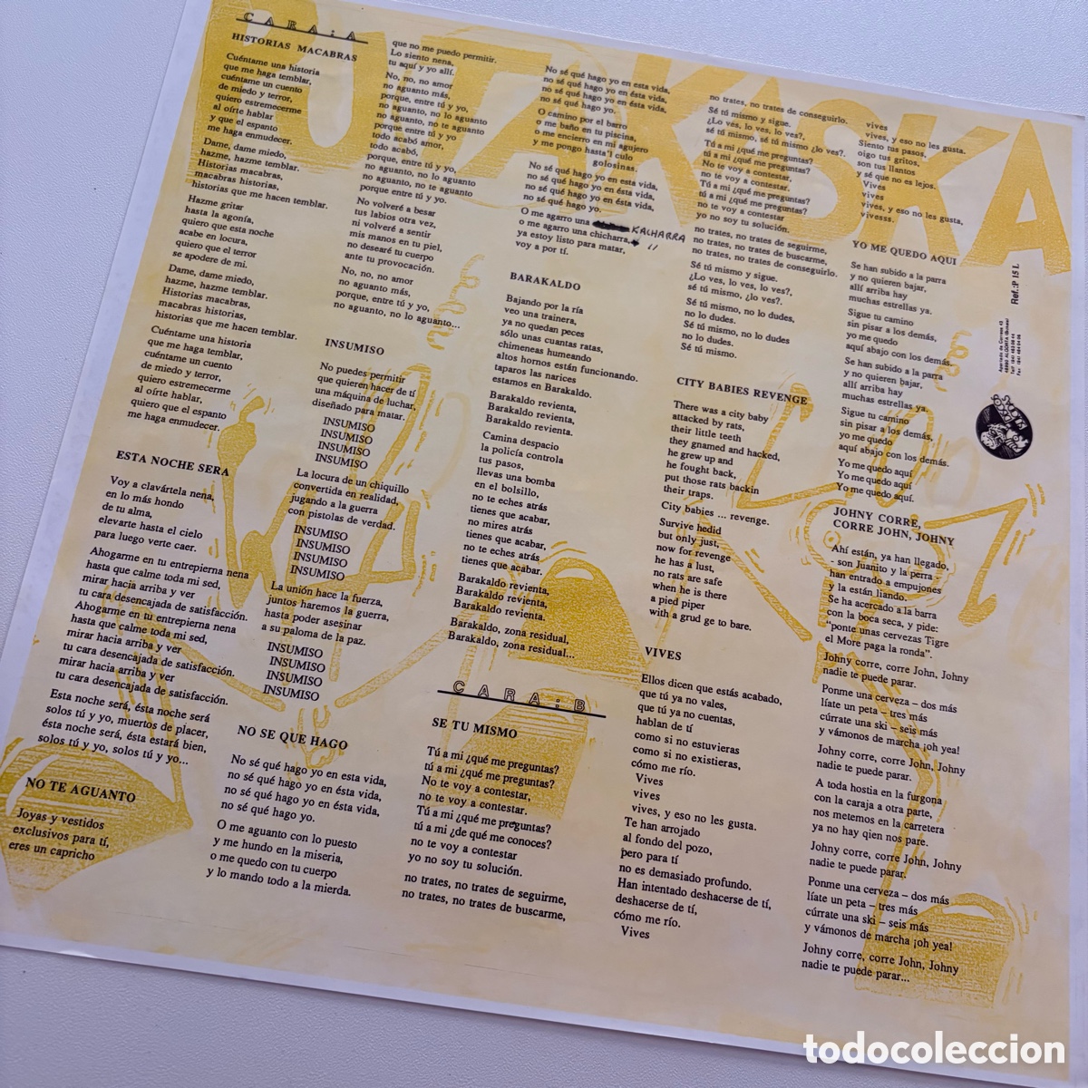 Discos de vinilo: lp Putakaska &lrm;&ndash; Vivovacilando de 1992 - Foto 4