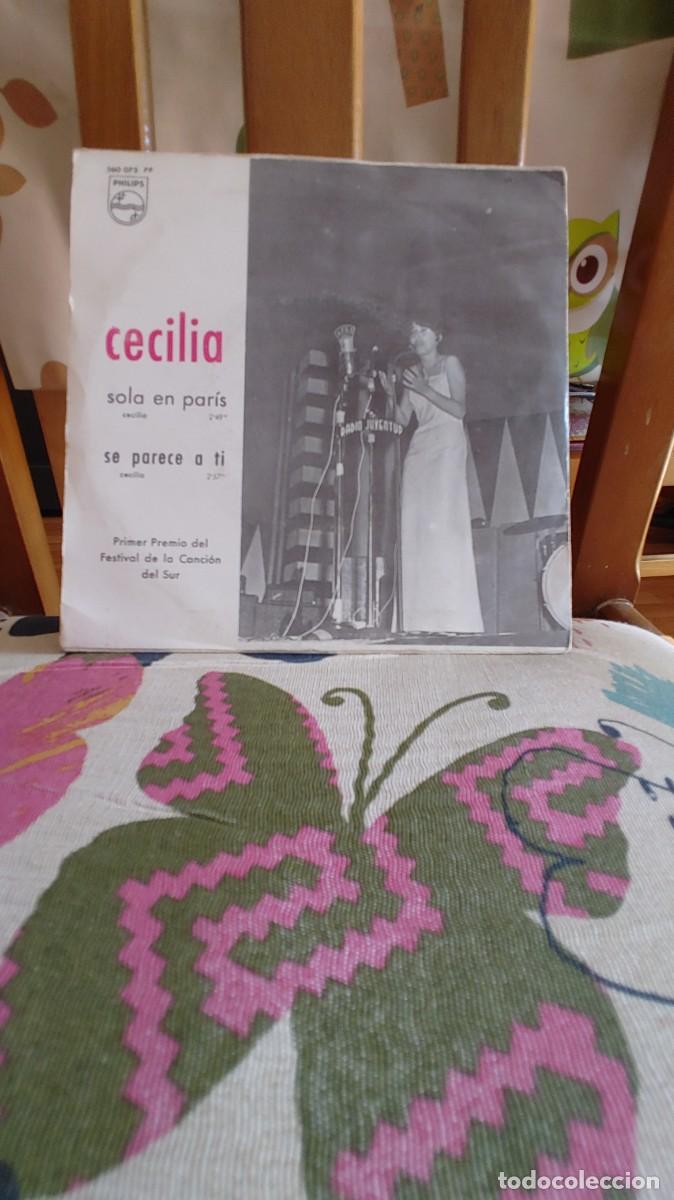 Discos de vinilo: CECILIA-SINGLE SOLA EN PARIS - Foto 2