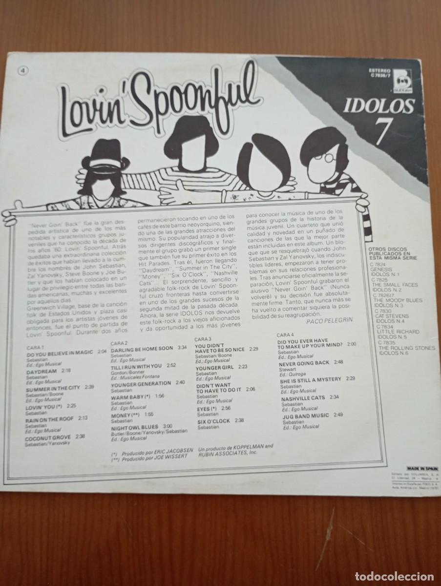Discos de vinilo: LOVIN&acute;SPOONFUL - SUS MAYORES EXITOS. IDOLOS 7 (LP2) - Foto 2