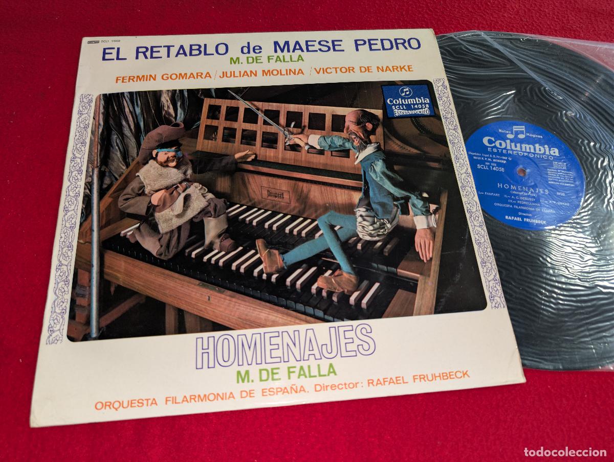 Discos de vinilo: ORQ. FILARMONIA ESPA&Ntilde;A dir Frujbeck MANUEL FALLA Retablo maese Pedro GOMARA+MOLINA+NARKE LP 1968 SPA