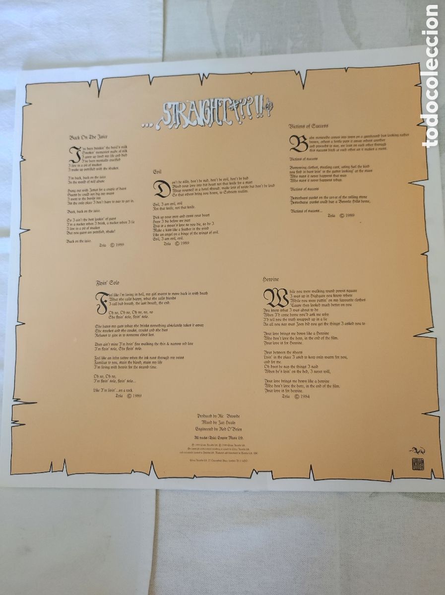Discos de vinilo: DOGS DAMOUR - STRAIGHT! - Foto 4