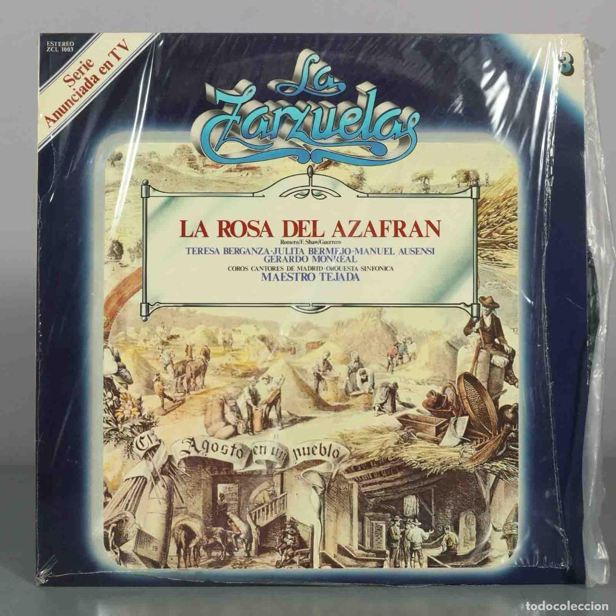 Discos de vinilo: LP. La Rosa del Azafr&aacute;n - Jacinto Guerrero, Federico Romero, Guillermo Fern&aacute;ndez-Shaw, Teresa Berga