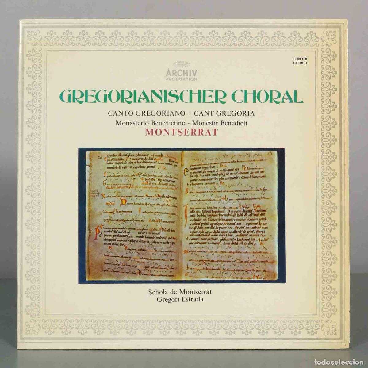 Discos de vinil: LP. Gregorianischer Choral - Canto Gregoriano - Monasterio Benedictino de Montserrat - Schola de Mo