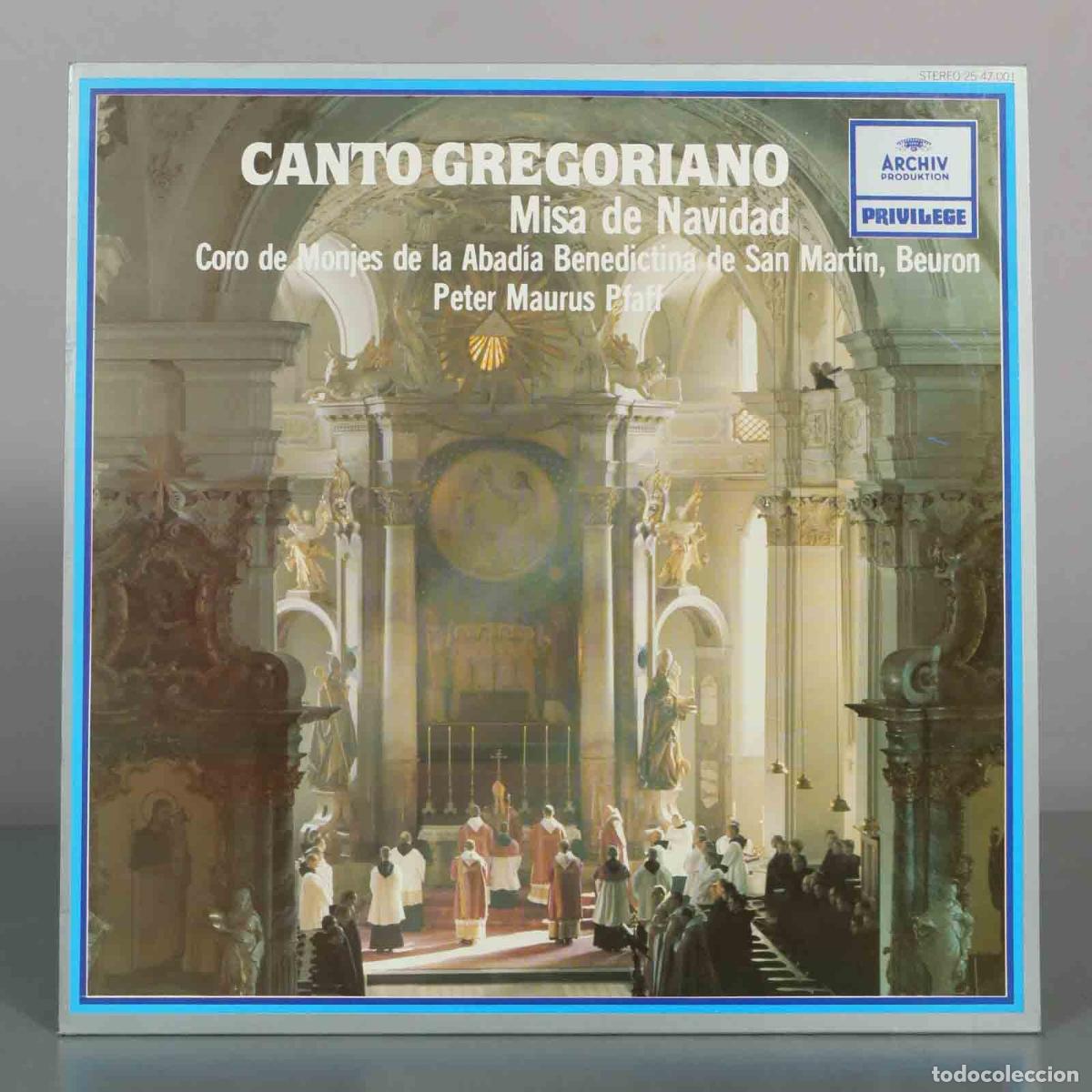 Discos de vinil: LP. Canto Gregoriano: Misa de Navidad - Coro de Monjes de la Abad&iacute;a Benedictina de San Mart&iacute;n, Beur
