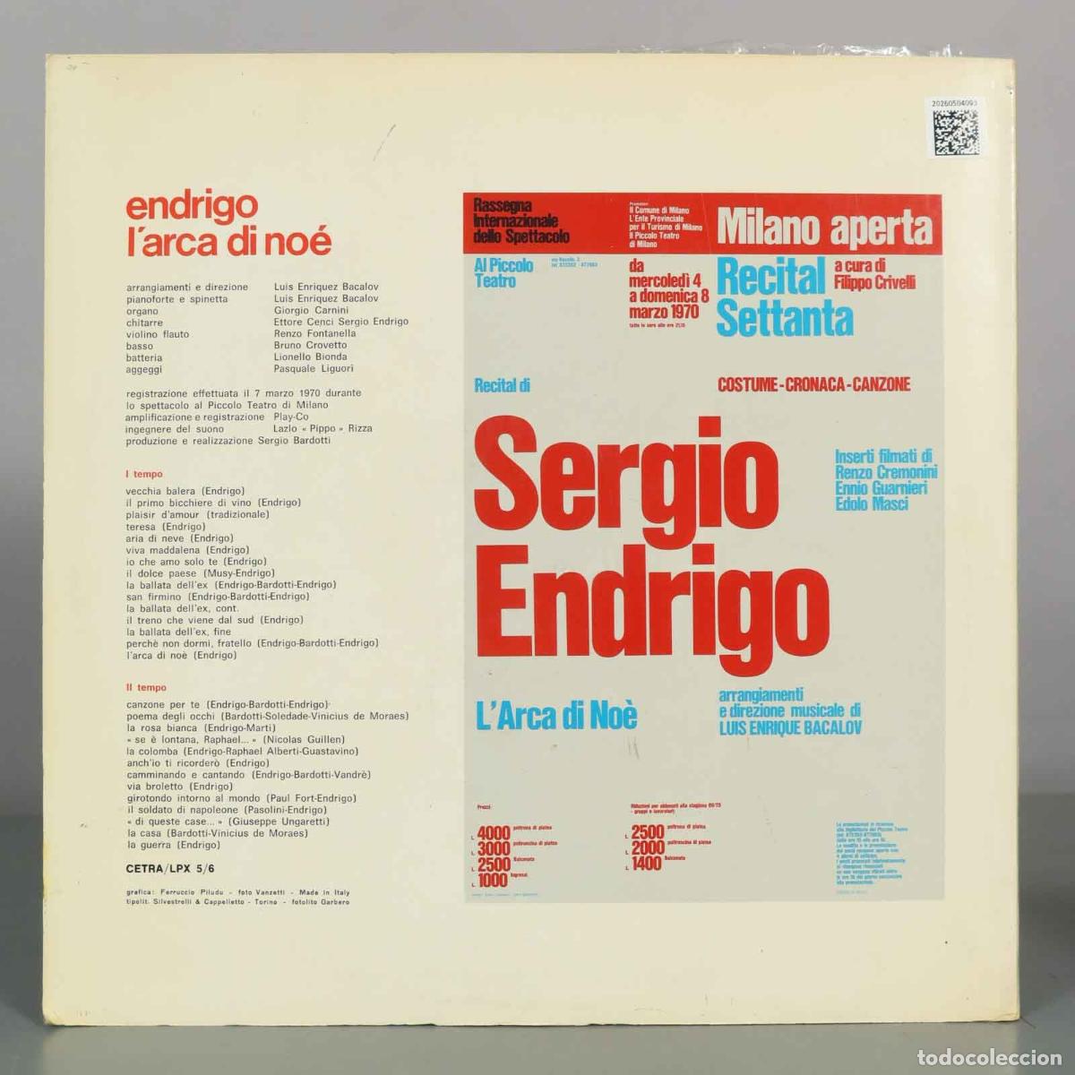 Discos de vinilo: LP. L&acute;arca di No&egrave; - Sergio Endrigo - Foto 2