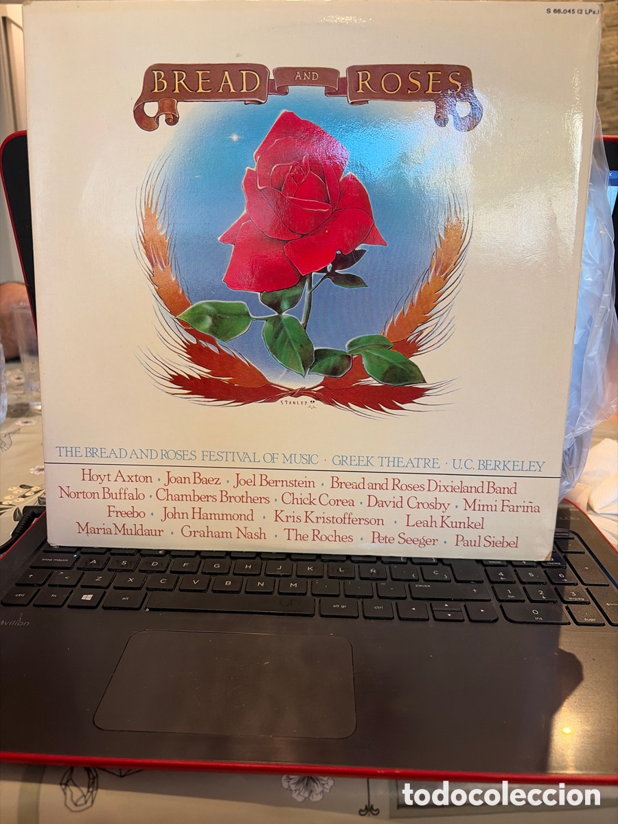 Discos de vinilo: BREAD AND ROSES - HOYT AXTON + JOAN BAEZ + JOEL BERNSTEIN + CHICK COREA + FREEBO LP DOBLE