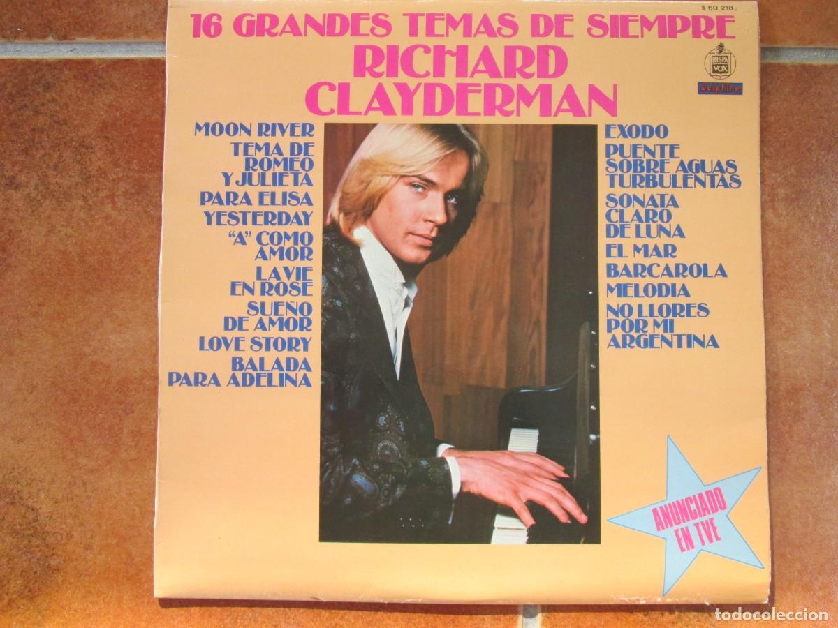 Discos de vinilo: RICHARD CLAYDERMAN - 16 Temas de Siempre. LP, ed espa&ntilde;ola 12&rdquo; 1979. Magn&iacute;fico estado VG+/NM