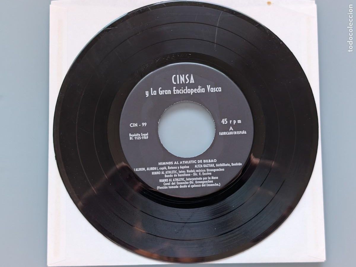 Discos de vinilo: DISCO SINGLE HIMNOS AL ATHLETIC DE BILBAO ATLETICO EXCELENTE SONIDO VIZCAYA SAN MAMES