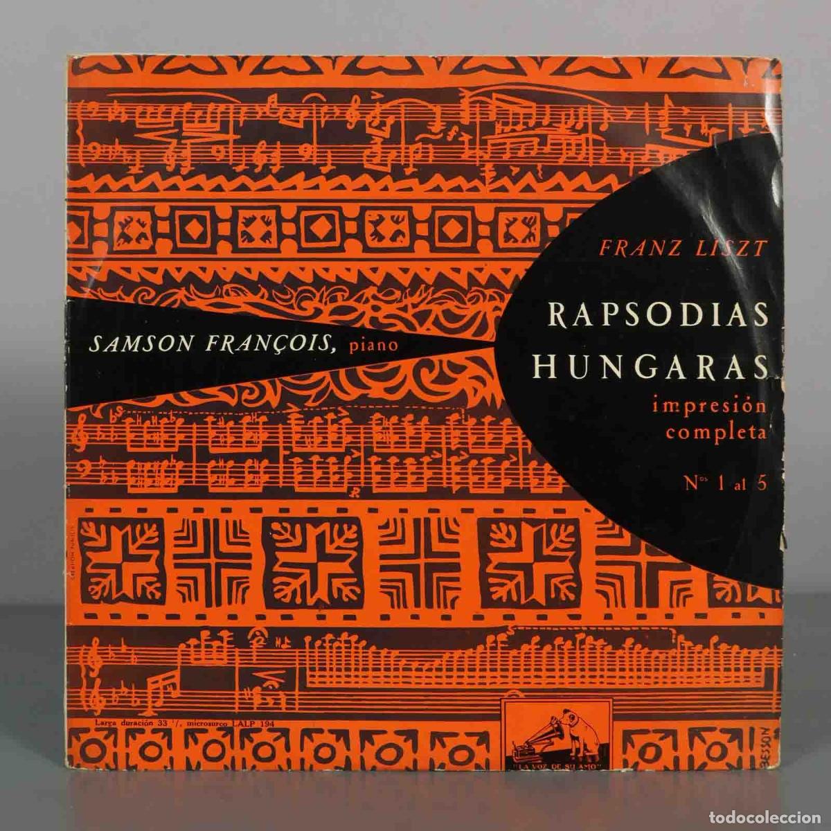 Discos de vinilo: LP. Liszt: Hungarian Rhapsodies - Samson Fran&ccedil;ois. IMPRESION COMPLETA. N 1 AL 5