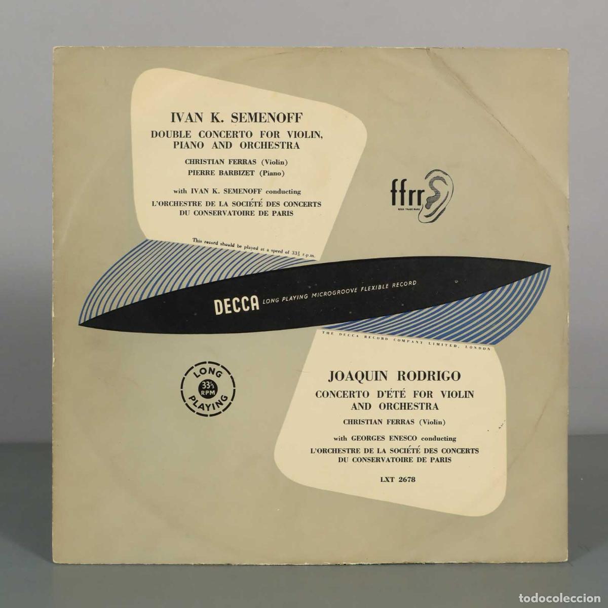 Discos de vinilo: LP. Ivan K. Semenoff - Double Concerto For Violin, Piano And Orchestra / Rodrigo - Concierto D&acute;Et&eacute;