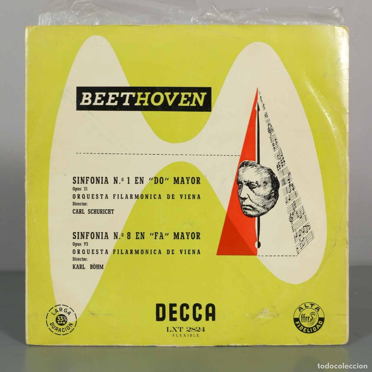 Discos de vinil: LP. Beethoven: Sinfon&iacute;a N&ordm; 1 En Do Mayor, Sinfon&iacute;a N&ordm; 8 En Fa Mayor - Orquesta Filarm&oacute;nica De Viena
