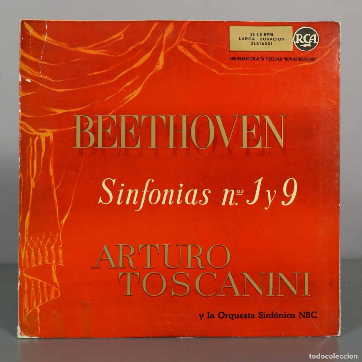 Discos de vinil: LP. Beethoven: Sinfonias n.&ordm; 1 y 9 - Arturo Toscanini, Orquesta Sinf&oacute;nica NBC