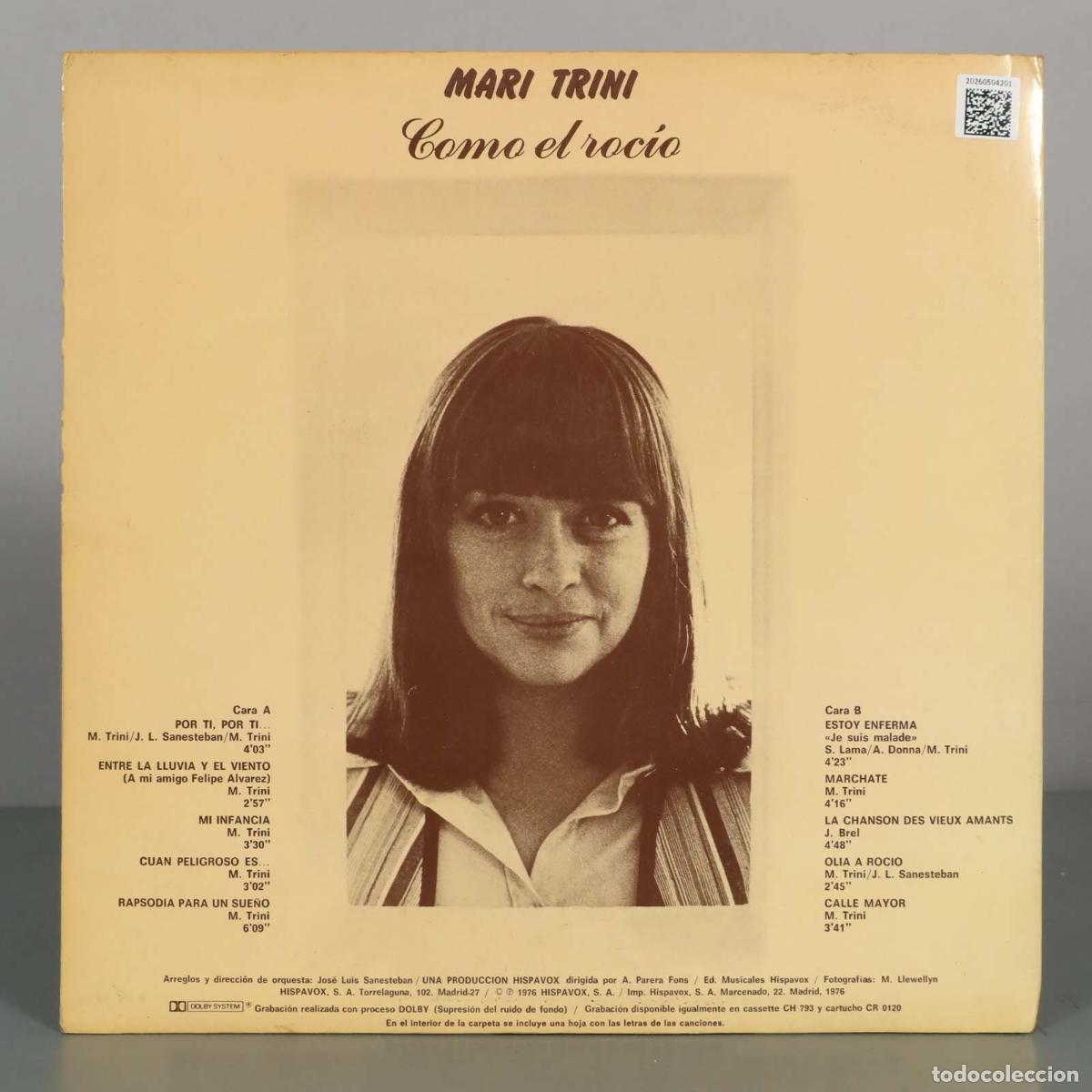 Discos de vinilo: LP. Como el roc&iacute;o - Mari Trini - Foto 2
