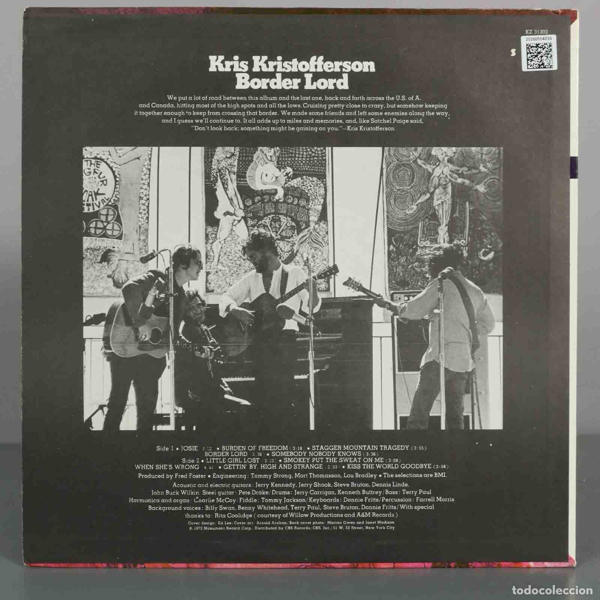 Discos de vinilo: LP. Border Lord - Kris Kristofferson - Foto 2