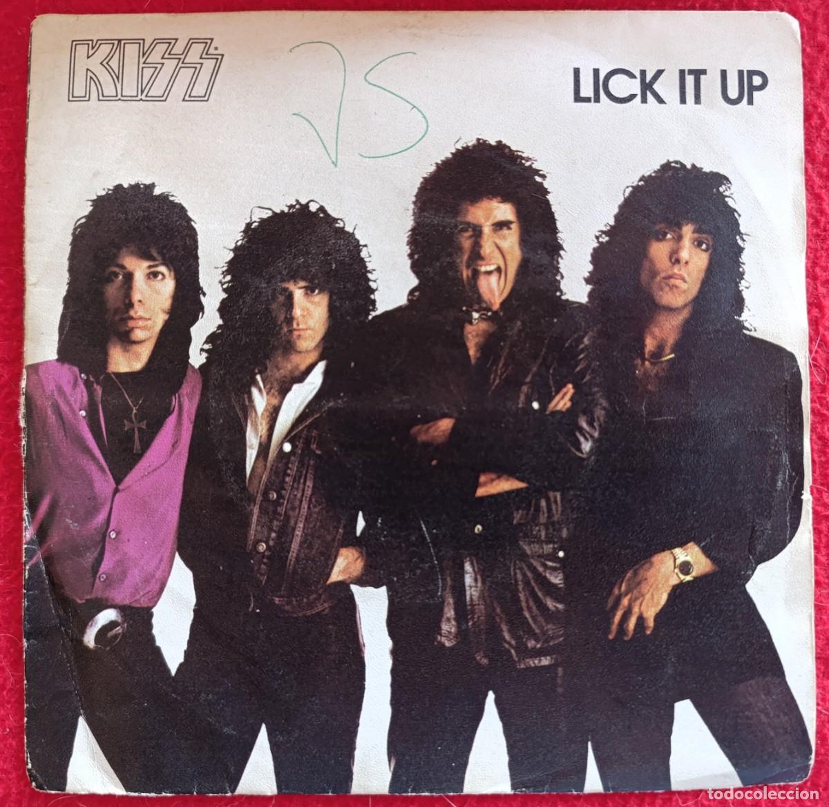 Discos de vinilo: KISS &lrm;- LICK IT UP 7&rdquo; 1983 EDICION ESPA&Ntilde;OLA