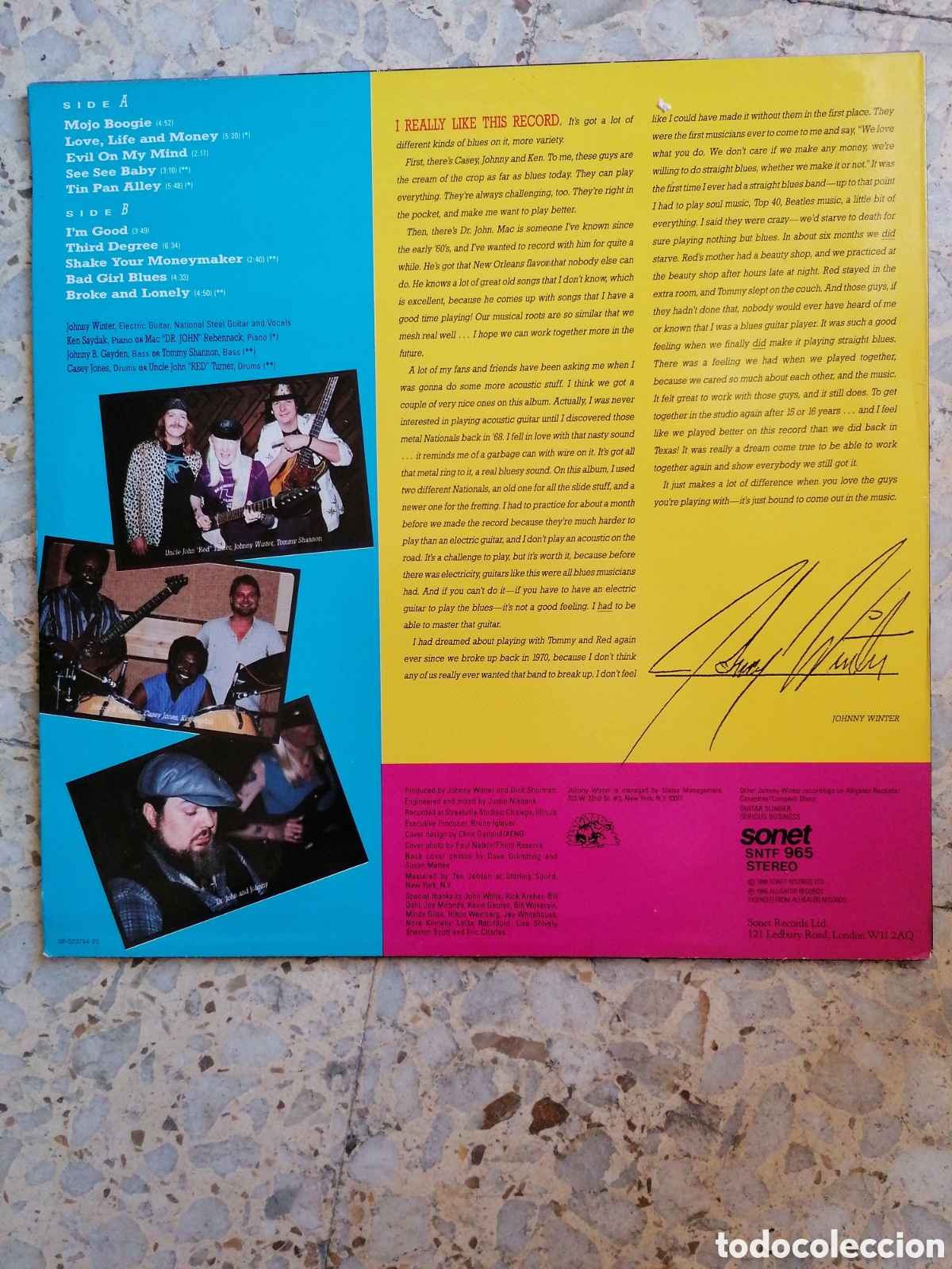 Discos de vinilo: LP JOHNNY WINTER 3RD DEGREE 1986 HOLLAND INSERT - Foto 2