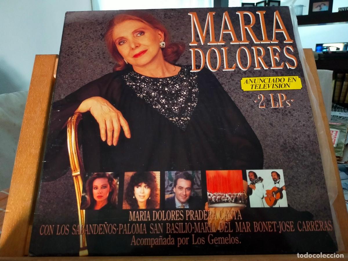 Discos de vinilo: MAR&Iacute;A DOLORES PRADERA CANTA. ACOMPA&Ntilde;ADA POR LOS GEMELOS. DOBLE &Aacute;LBUM. 2 LP. ZAFIRO. 1989
