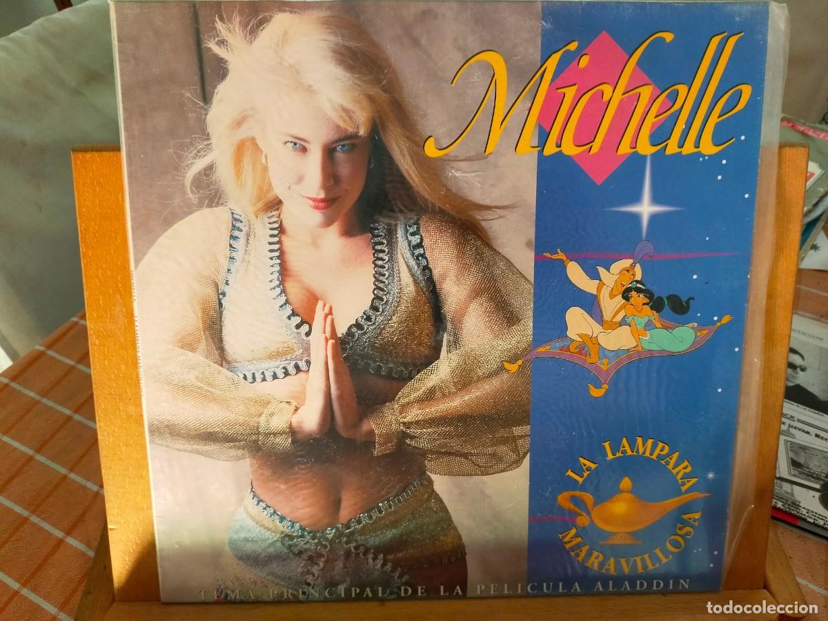 Discos de vinilo: MICHELLE LA LAMPARA MARAVILLOSA. TEMA DE ALADDIN. UN MUNDO IDEAL CON ENRIQUE DEL POZO. 1993